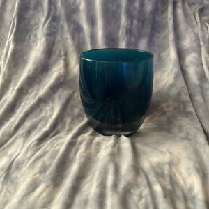 Glassybaby—Dark Teal Blue/Green Glass Candle Holder (Home Sweet Home)